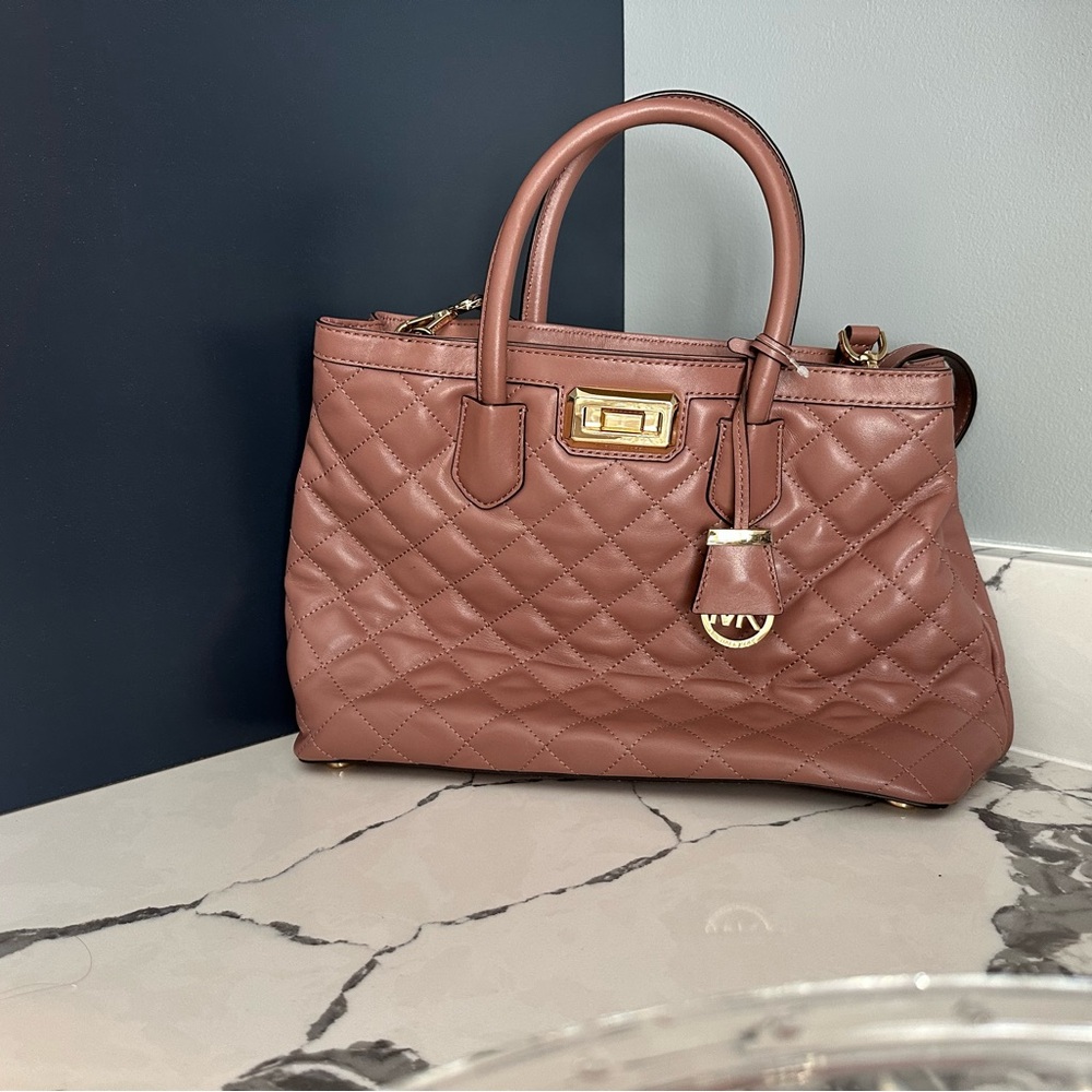 Michael Kors Quilted Tan Satchel